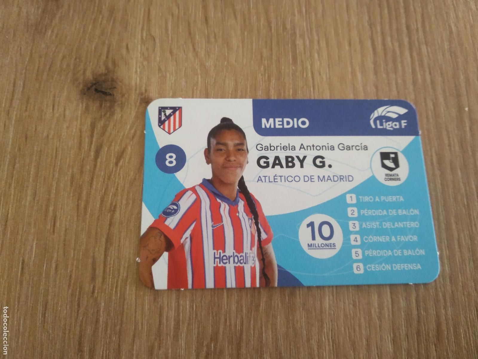 Cromos de Futebol: GABY GARCIA ATLETICO DE MADRID CROMO TARJETA FUTBOL FEMENINO 24-25 JUEGO DE LA LIGA F 2024-2025