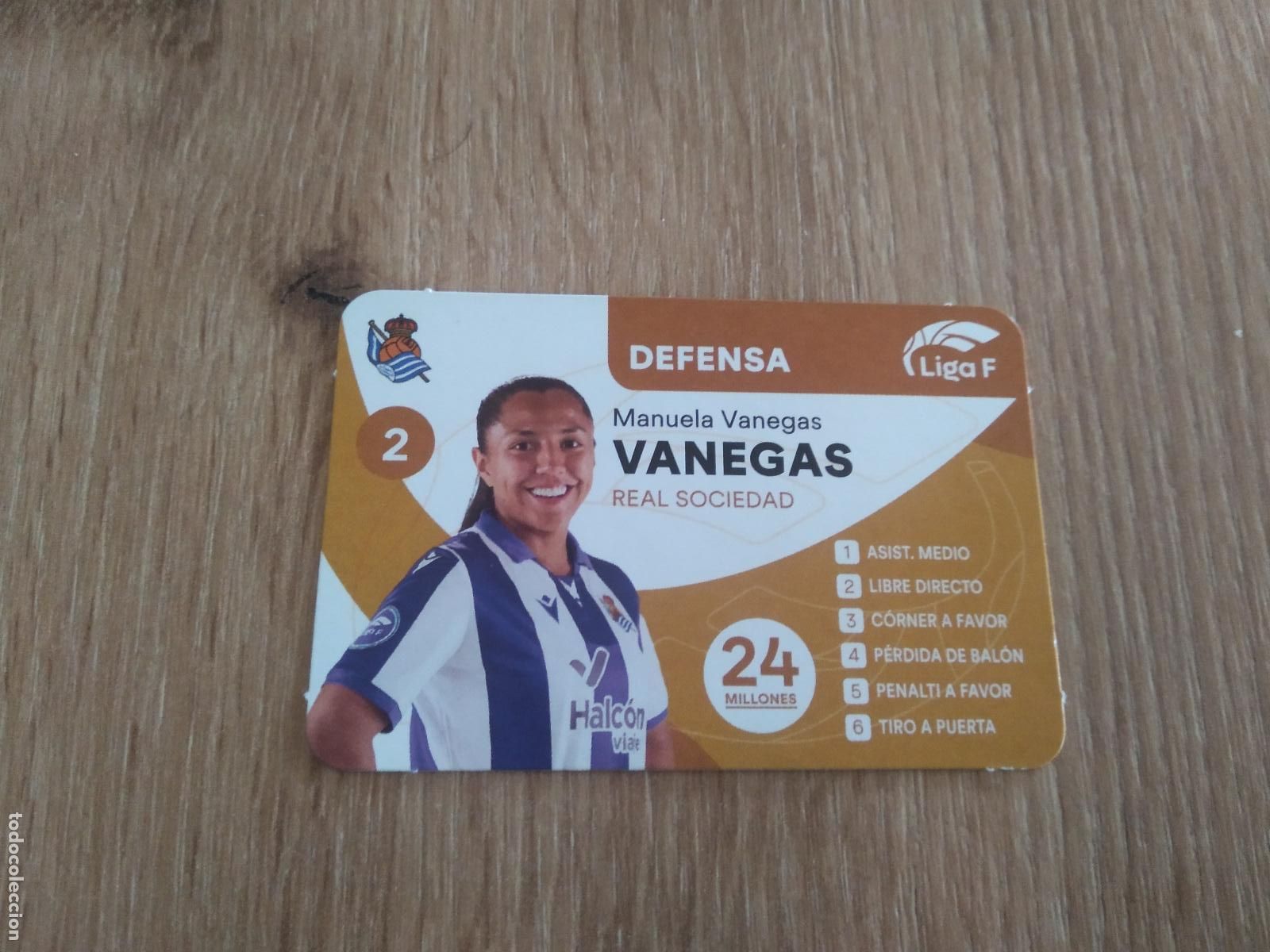 Cromos de Futebol: MANUELA VANEGAS REAL SOCIEDAD CROMO TARJETA FUTBOL FEMENINO 24-25 JUEGO DE LA LIGA F 2024-2025