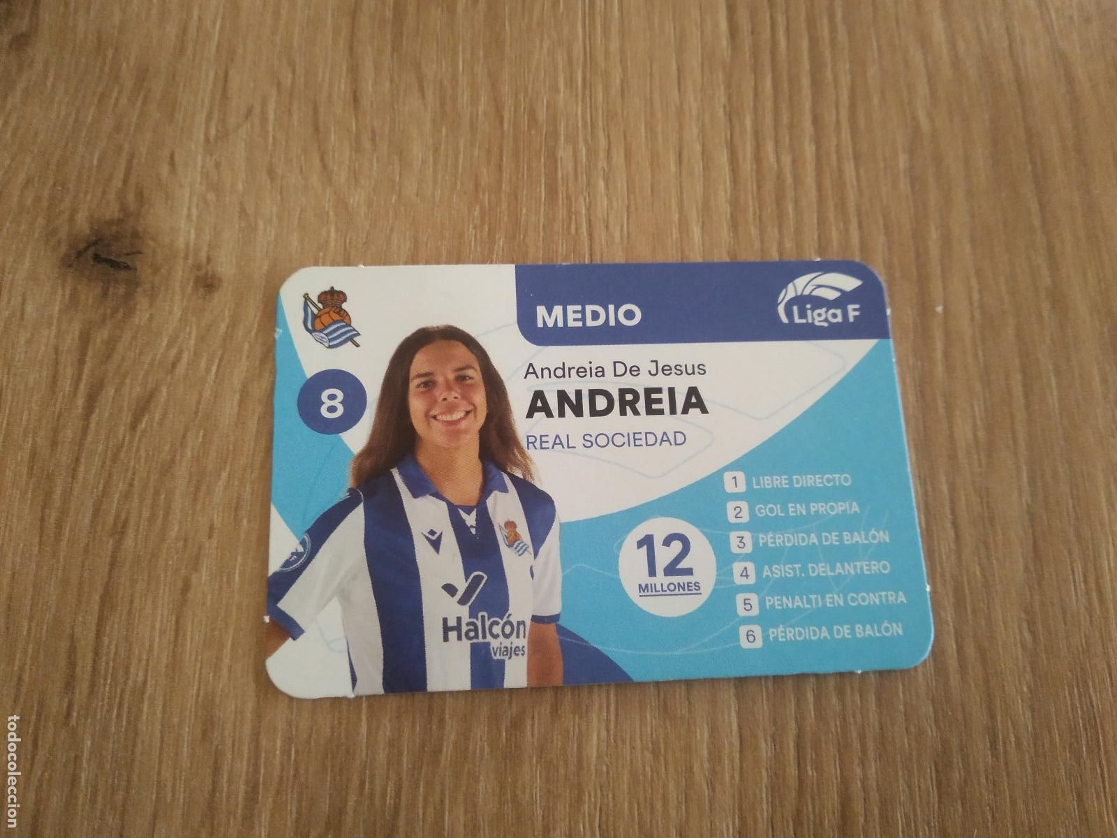 Cromos de F&uacute;tbol: ANDREIA JACINTO REAL SOCIEDAD CROMO TARJETA FUTBOL FEMENINO 24-25 JUEGO DE LA LIGA F 2024-2025