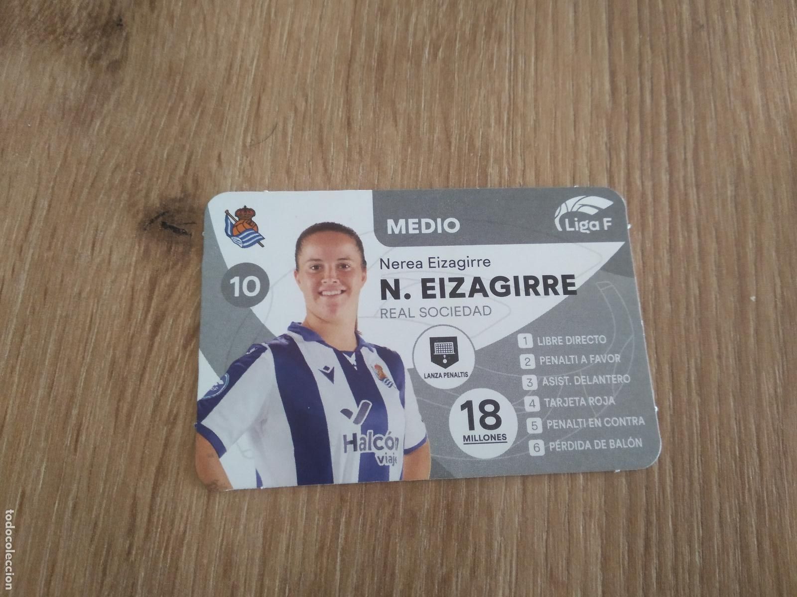 Cromos de F&uacute;tbol: NEREA EIZAGIRRE REAL SOCIEDAD CROMO TARJETA FUTBOL FEMENINO 24-25 JUEGO DE LA LIGA F 2024-2025