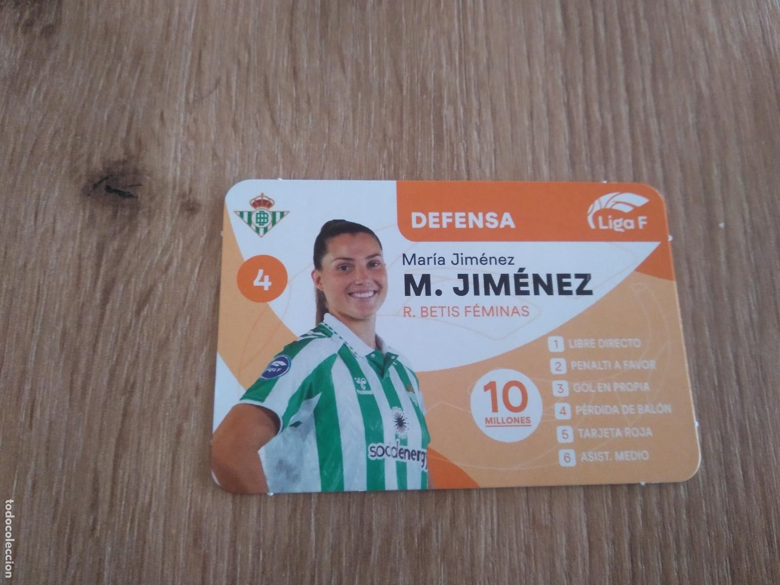 Cromos de F&uacute;tbol: MARIA JIMENEZ BETIS CROMO TARJETA FUTBOL FEMENINO 24-25 JUEGO DE LA LIGA F 2024-2025