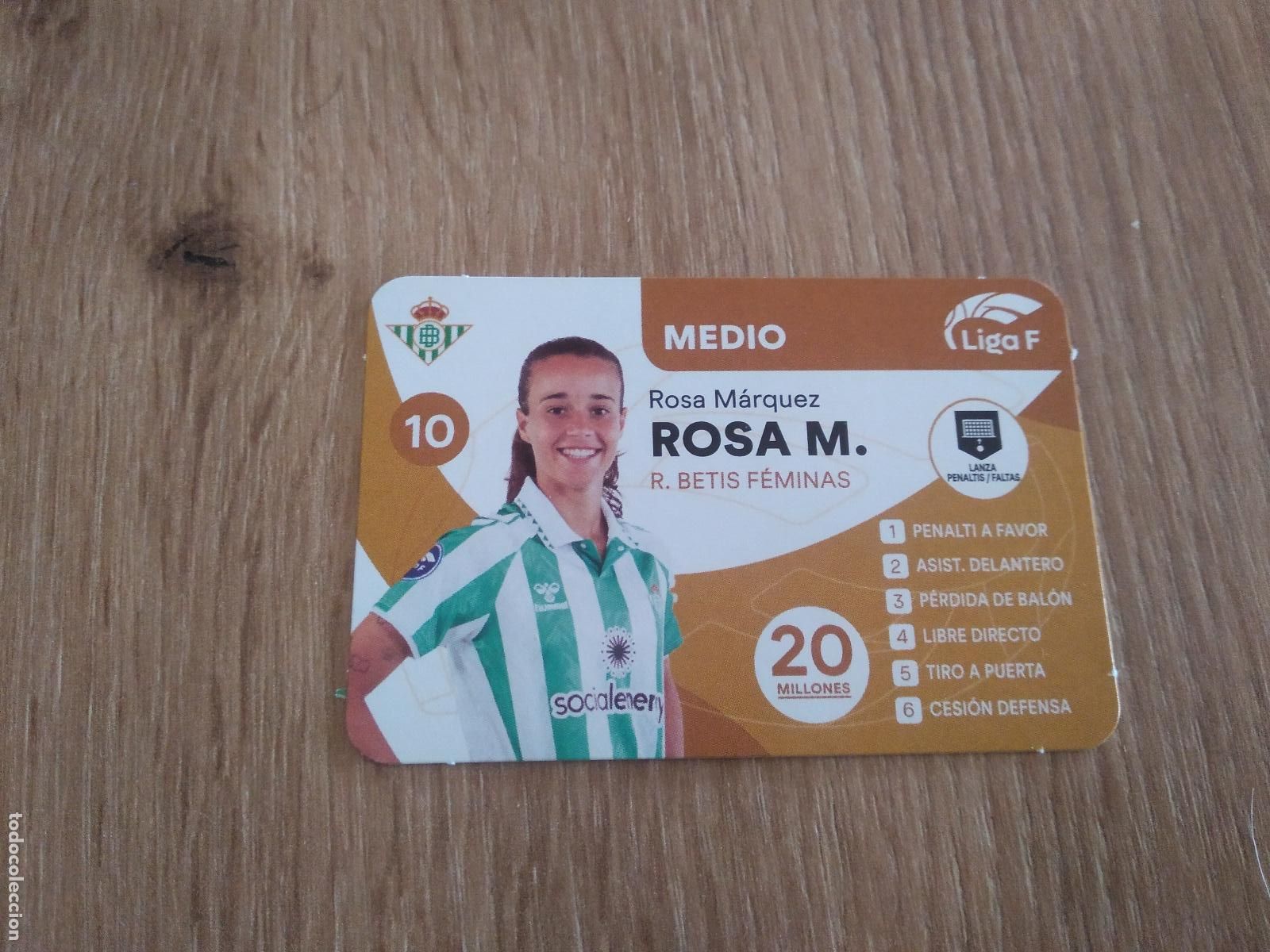Cromos de F&uacute;tbol: ROSA MARQUEZ BETIS CROMO TARJETA FUTBOL FEMENINO 24-25 JUEGO DE LA LIGA F 2024-2025