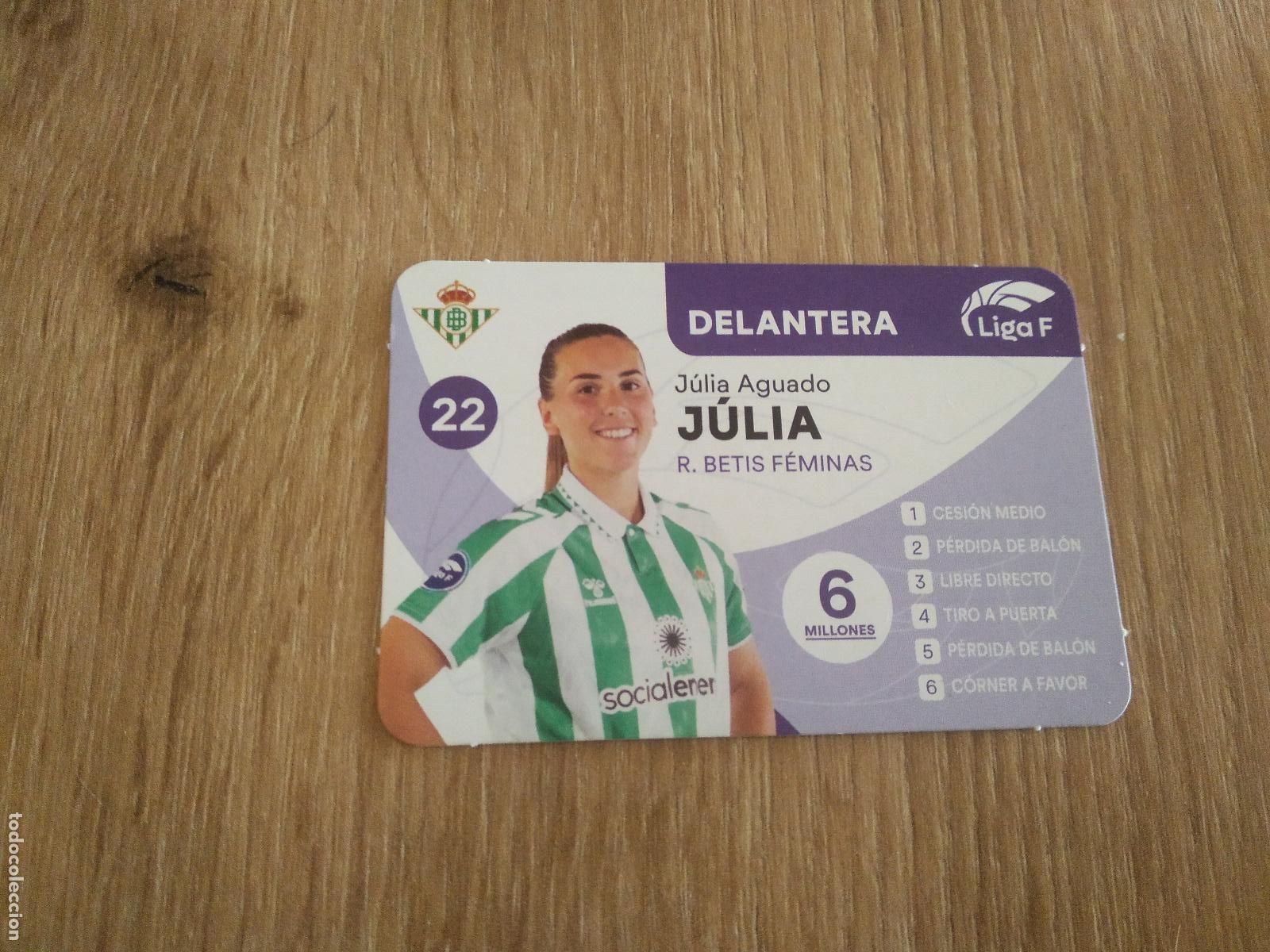 Cromos de F&uacute;tbol: JULIA AGUADO BETIS CROMO TARJETA FUTBOL FEMENINO 24-25 JUEGO DE LA LIGA F 2024-2025