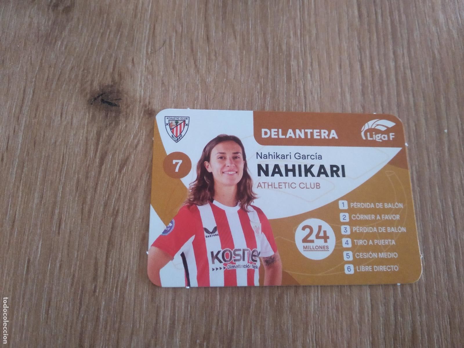 Cromos de F&uacute;tbol: NAHIKARI ATHLETIC CLUB BILBAO CROMO TARJETA FUTBOL FEMENINO 24-25 JUEGO DE LA LIGA F 2024-2025