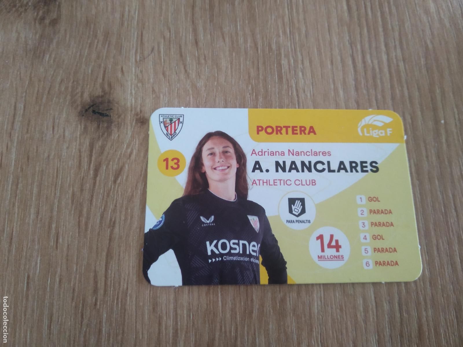 Fu&szlig;ball-Sticker: ADRIANA NANCLARES ATHLETIC CLUB BILBAO CROMO FUTBOL FEMENINO 24-25 JUEGO DE LA LIGA F 2024-2025