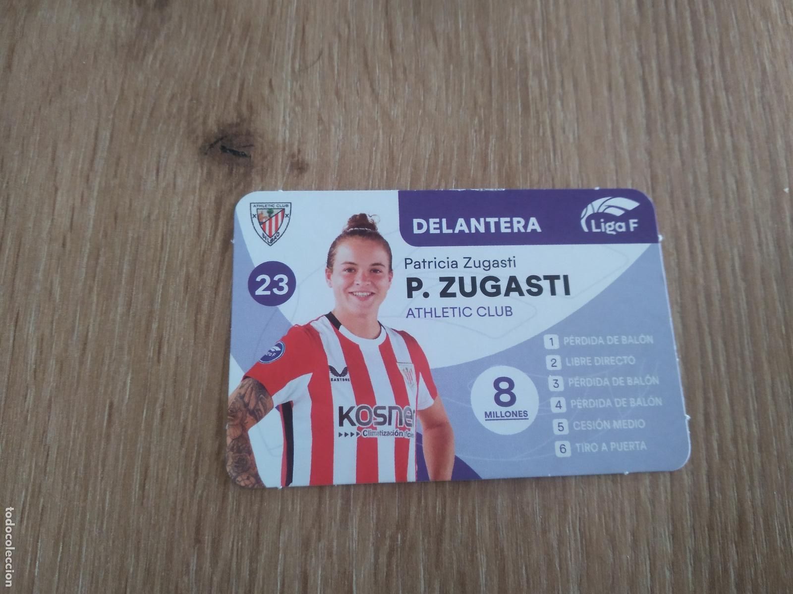 Cromos de F&uacute;tbol: PATRICIA ZUGASTI ATHLETIC CLUB BILBAO CROMO FUTBOL FEMENINO 24-25 JUEGO DE LA LIGA F 2024-2025