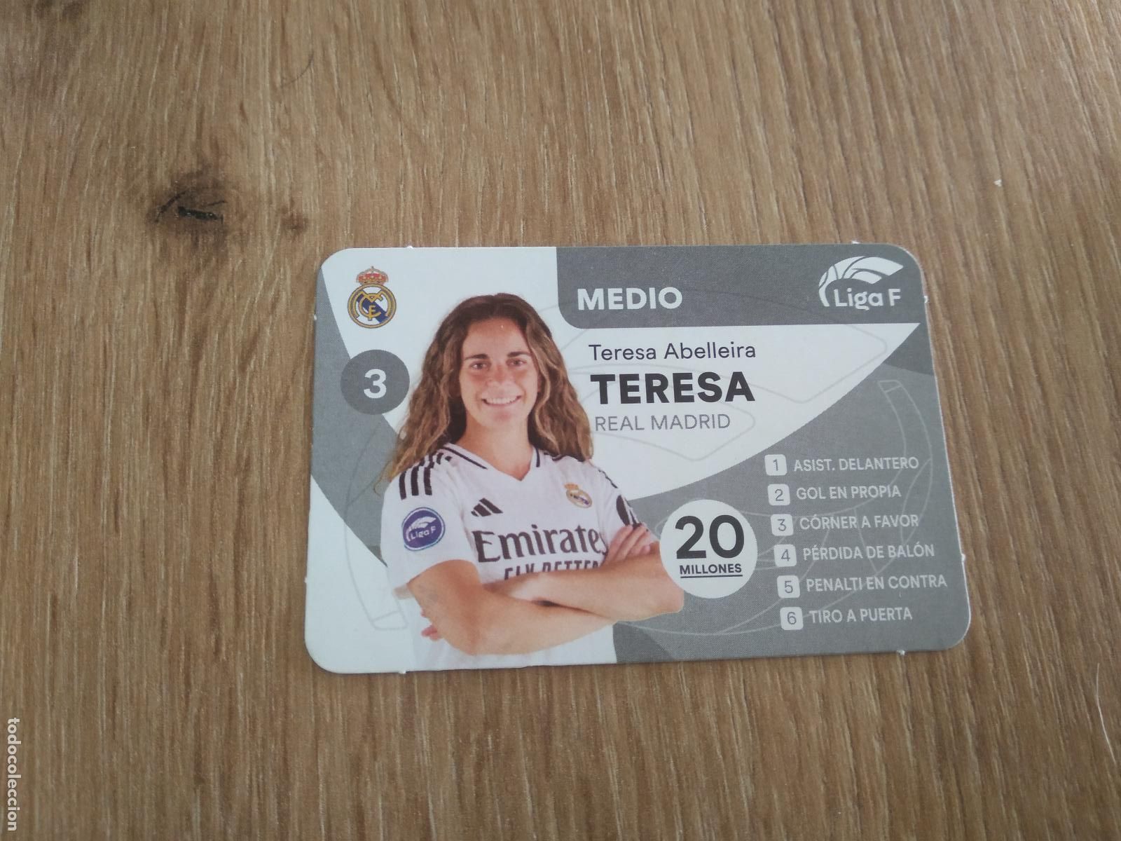 Cromos de F&uacute;tbol: TERESA ABELLEIRA REAL MADRID CROMO FUTBOL FEMENINO 24-25 JUEGO DE LA LIGA F 2024-2025