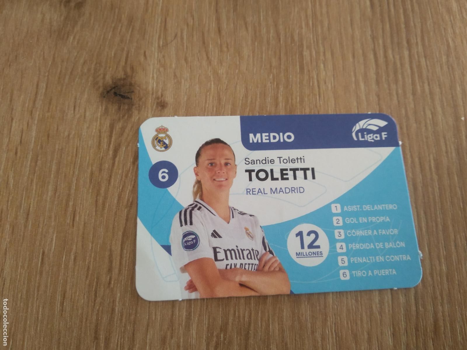 Cromos de F&uacute;tbol: SANDIE TOLETTI REAL MADRID CROMO FUTBOL FEMENINO 24-25 JUEGO DE LA LIGA F 2024-2025