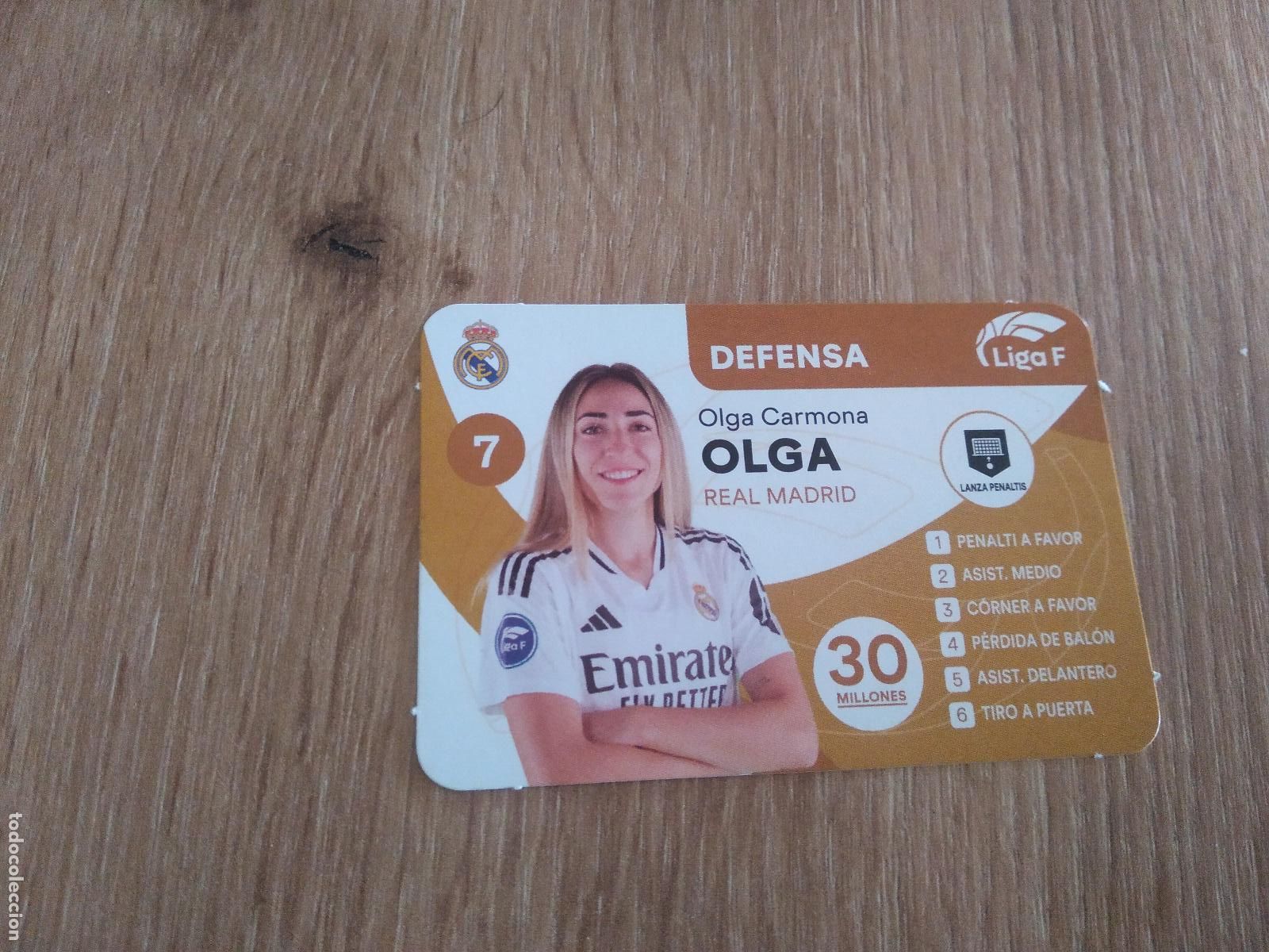 Cromos de F&uacute;tbol: OLGA CARMONA REAL MADRID CROMO FUTBOL FEMENINO 24-25 JUEGO DE LA LIGA F 2024-2025