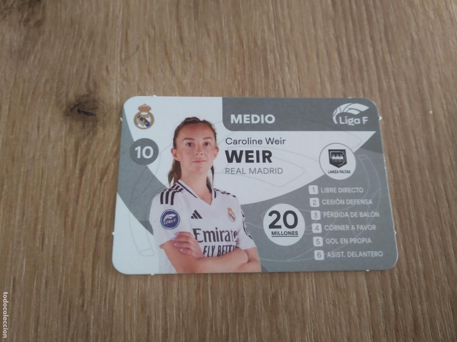 Cromos de F&uacute;tbol: CAROLINE WEIR REAL MADRID CROMO FUTBOL FEMENINO 24-25 JUEGO DE LA LIGA F 2024-2025