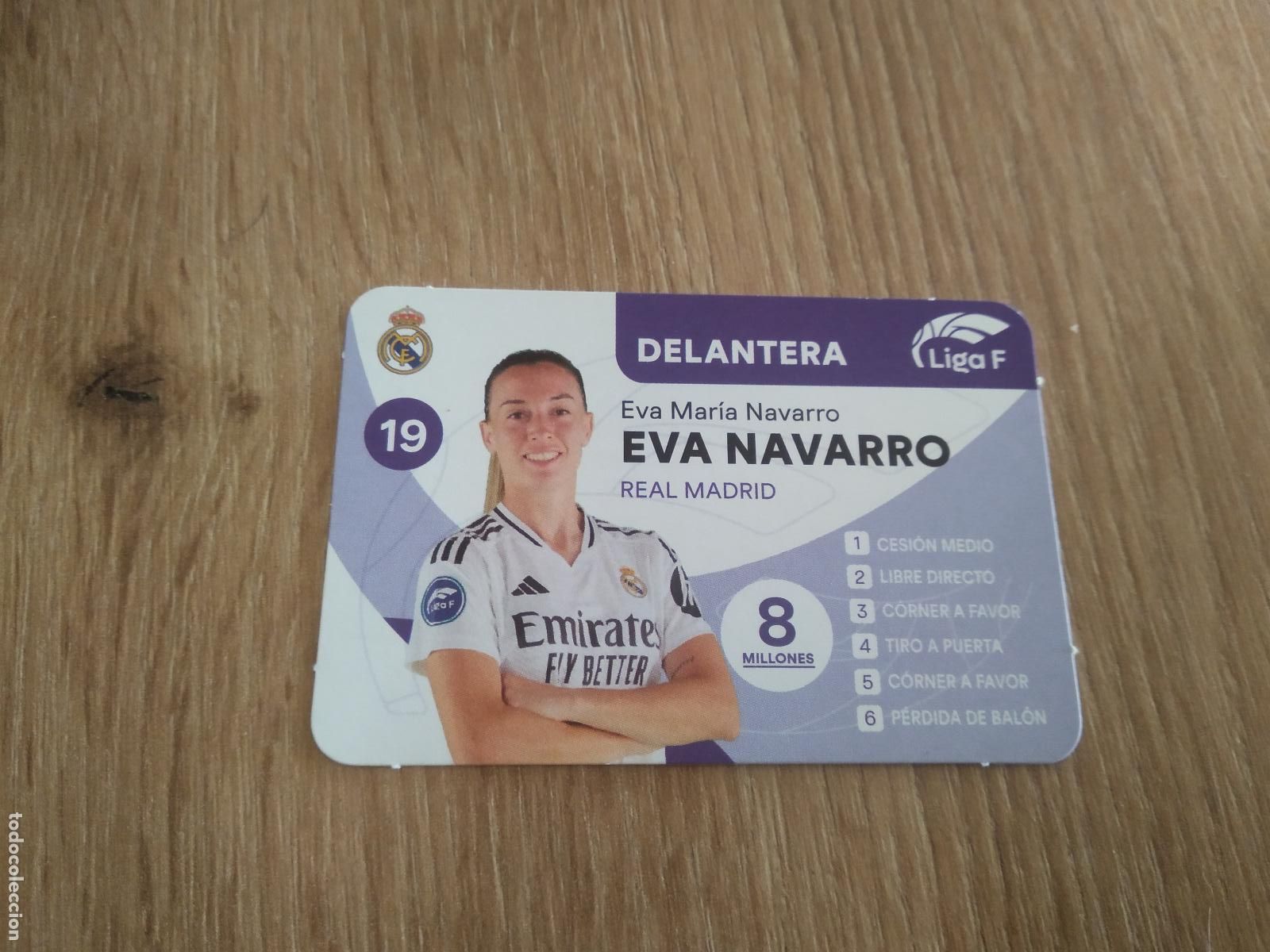 Cromos de F&uacute;tbol: EVA NAVARRO REAL MADRID CROMO FUTBOL FEMENINO 24-25 JUEGO DE LA LIGA F 2024-2025