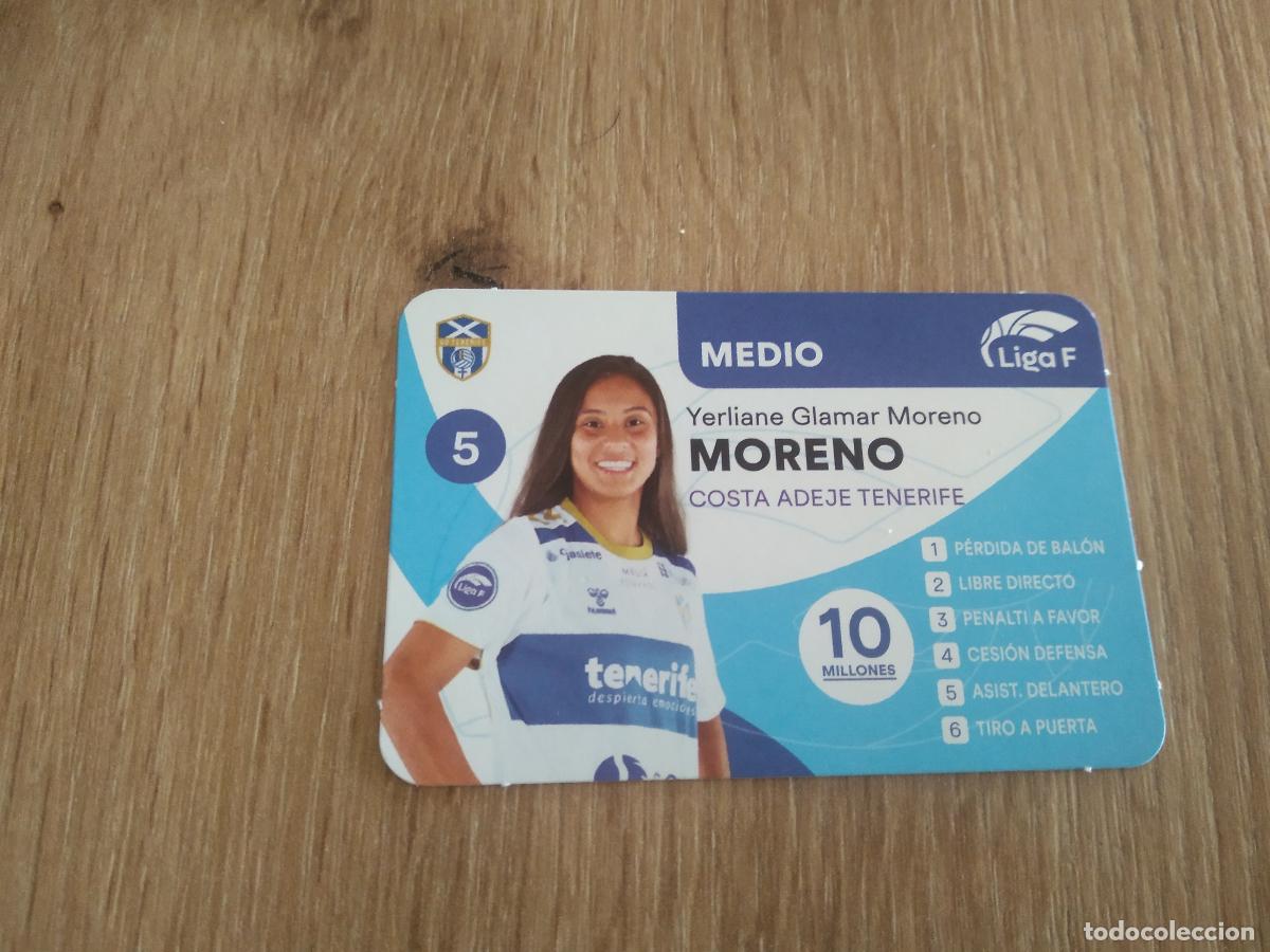 Cromos de F&uacute;tbol: YERLIANE MORENO TENERIFE CROMO FUTBOL FEMENINO 24-25 JUEGO DE LA LIGA F 2024-2025