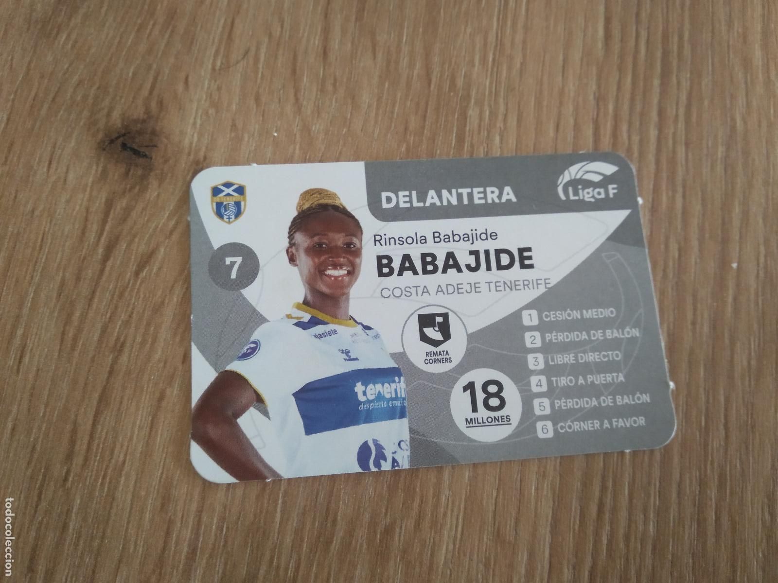 Cromos de F&uacute;tbol: RINSOLA BABAJIDE TENERIFE CROMO FUTBOL FEMENINO 24-25 JUEGO DE LA LIGA F 2024-2025