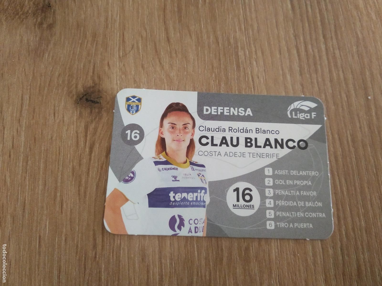 Cromos de F&uacute;tbol: CLAU BLANCO TENERIFE CROMO FUTBOL FEMENINO 24-25 JUEGO DE LA LIGA F 2024-2025