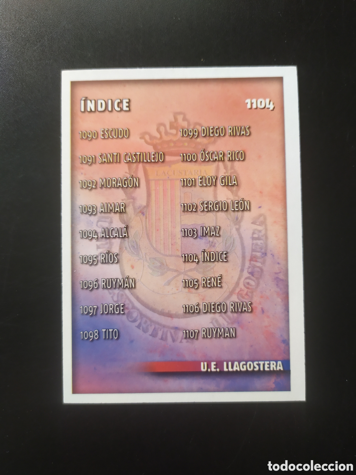Cromos de Futebol: Mundicromo fichas Liga 2014 2015 14 15 indice n&deg; 1104 Llagostera