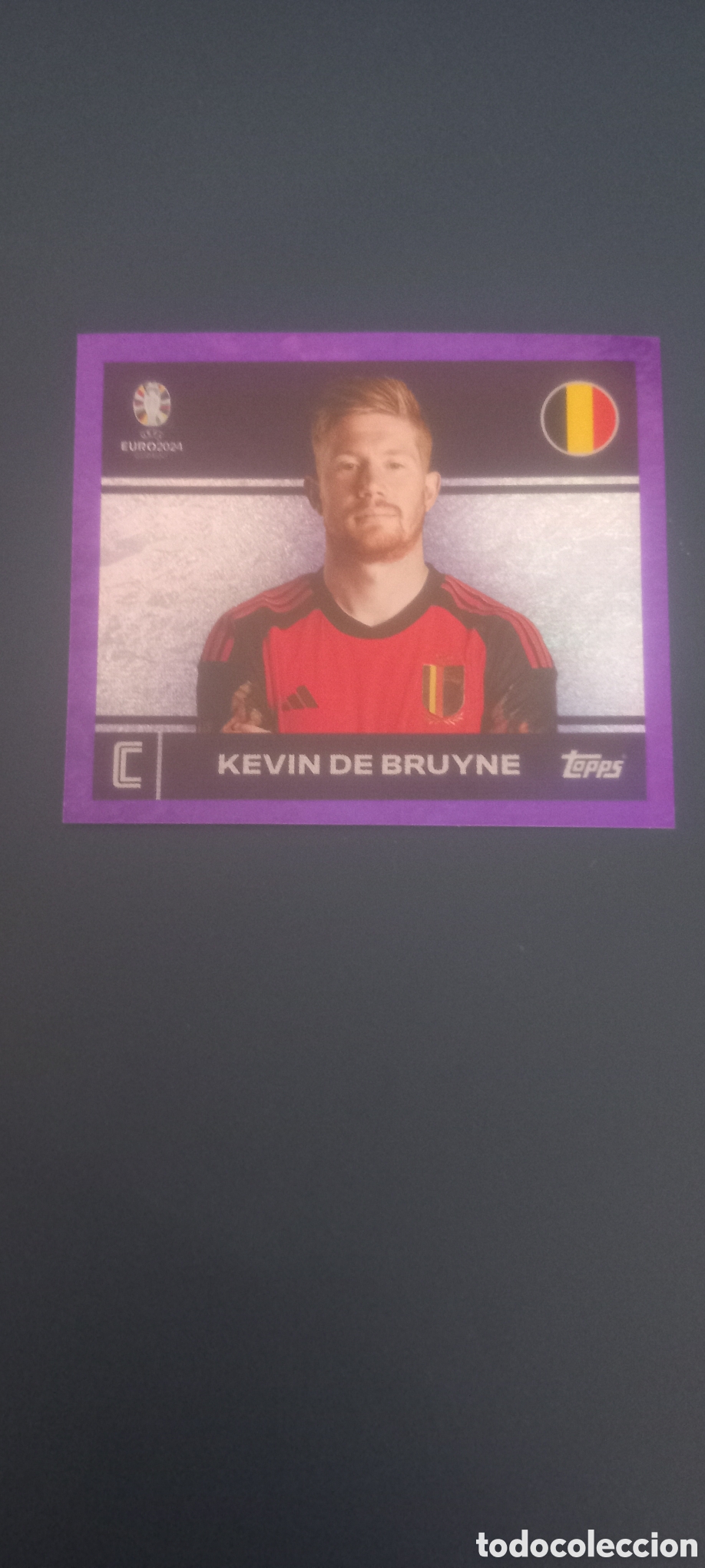 Cromos de F&uacute;tbol: Kevin de Bruyne paralelo EURO 2024 Topps