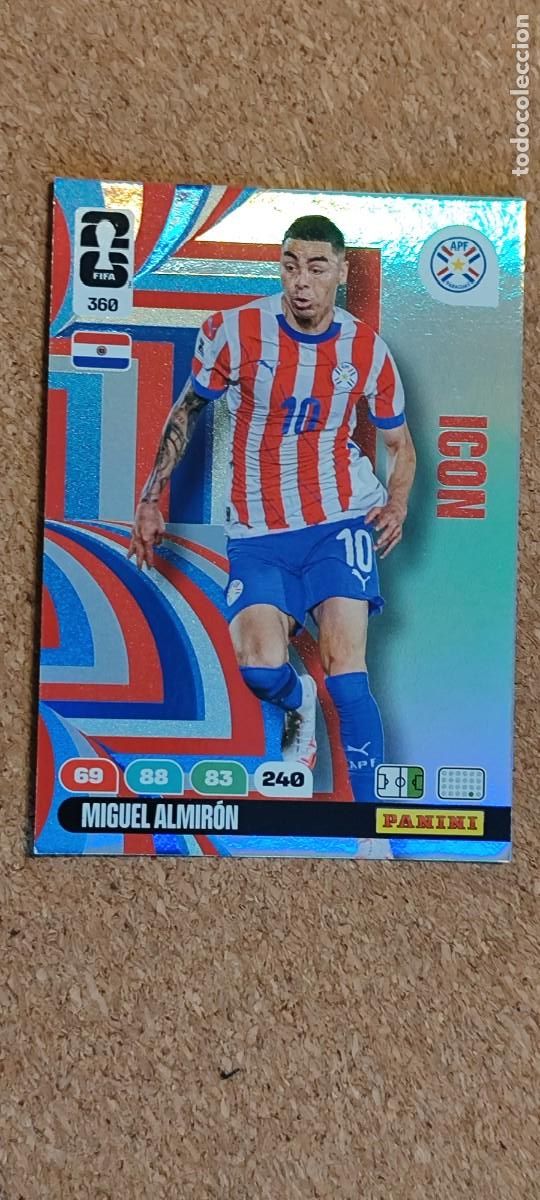 Cromos de F&uacute;tbol: ADRENALYN XL FIFA WORLD CUP 2026 CARD ICON ALMIRON PARAGUAY # 360 PANINI