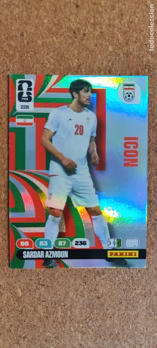 Cromos de F&uacute;tbol: ADRENALYN XL FIFA WORLD CUP 2026 CARD ICON AZMOUN IRAN # 228 PANINI