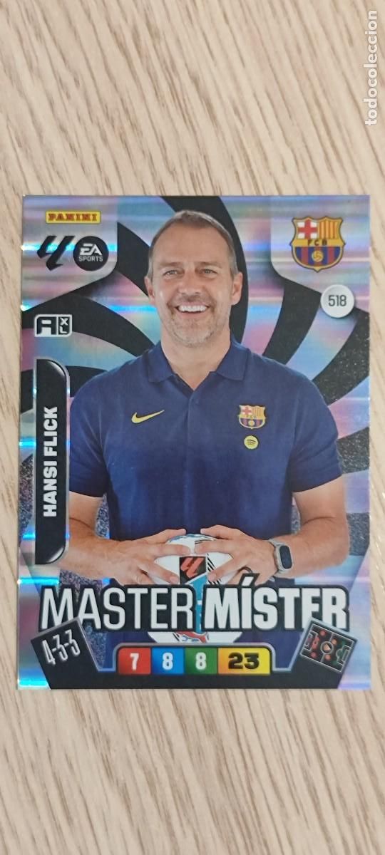 Football Stickers: ADRENALYN XL LA LIGA 25/26 CARD MASTER MISTER HANSI FLICK FC BARCELONA # 518 PANINI