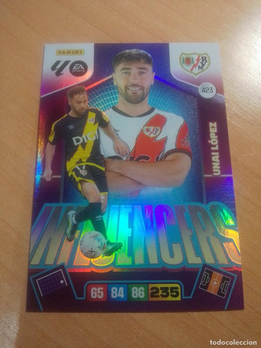 Cromos de F&uacute;tbol: 423 UNAI L&Oacute;PEZ INFLUENCERS DEL RAYO VALLECANO 25 26 ADRENALYN XL 2025 2026 NUEVO