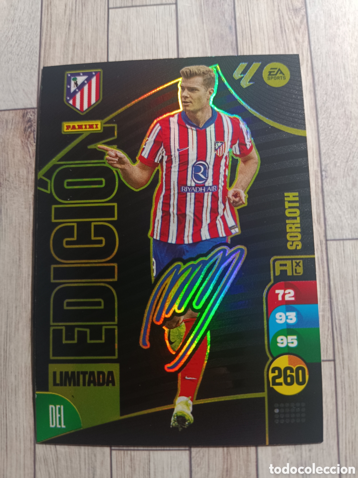 Cromos de F&uacute;tbol: SORLOTH EDICION LIMITADA ATL&Eacute;TICO DE MADRID FIRMADA ADRENALYN XL LIGA 2024 2025 PANINI 24 25