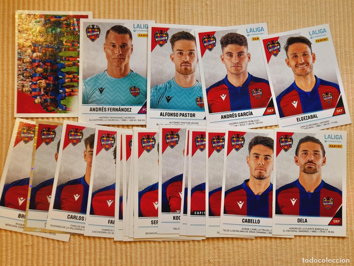 Cromos de F&uacute;tbol: LOTE 20 CROMOS (EQUIPO COMPLETO) LEVANTE UD LIGA HYPERMOTION 24-25 2024 2025 SEGUNDA DIVISION
