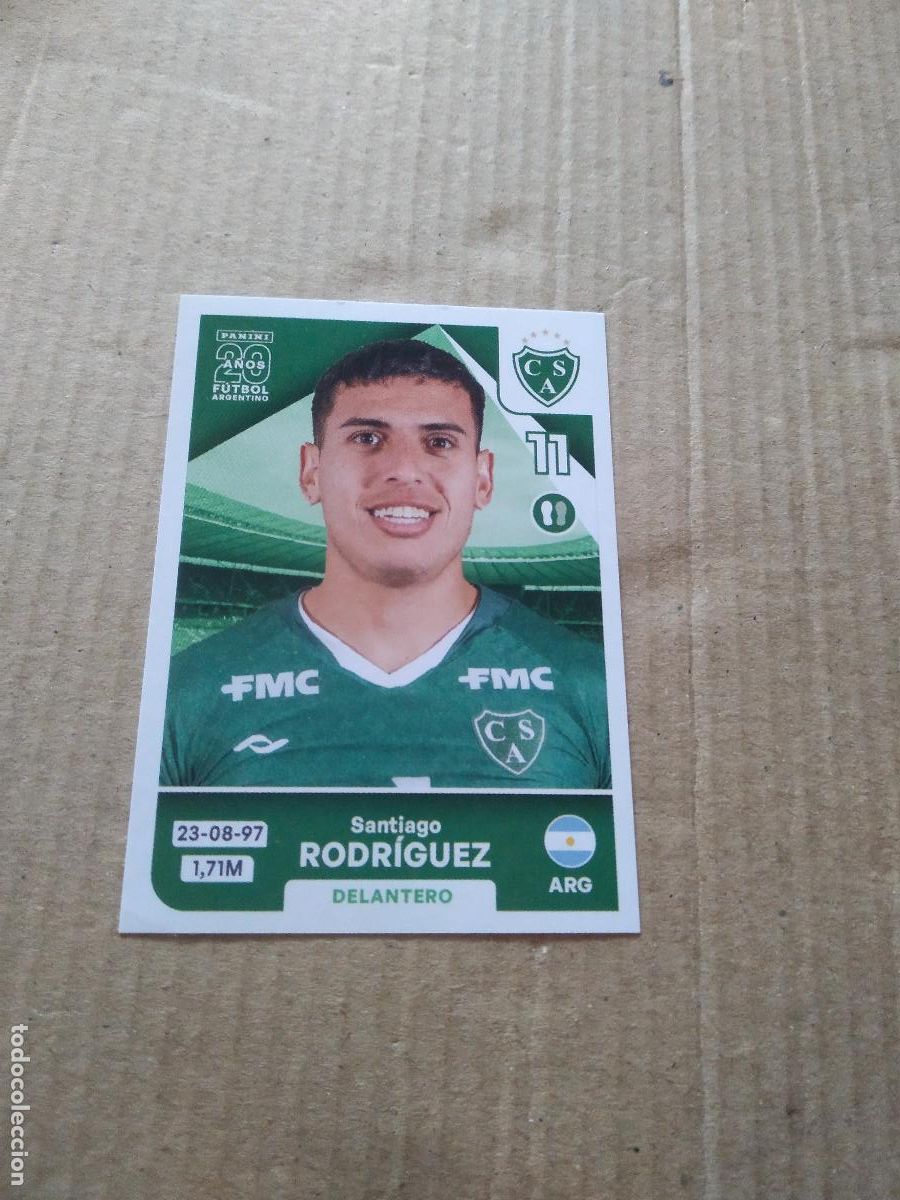 Cromos de F&uacute;tbol: SAR 16 SANTIAGO RODRIGUEZ SARMIENTO DE JUNIN CROMO FUTBOL ARGENTINO PANINI LIGA ARGENTINA 2025