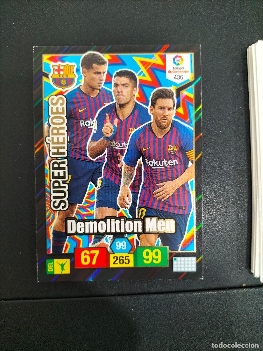 Cromos de F&uacute;tbol: CROMO FICHA PANINI ADRENALYN TEMPORADA 18-19 2018-2019 F.C BARCELONA 436 MESSI LUIS SUAREZ COUTINHO
