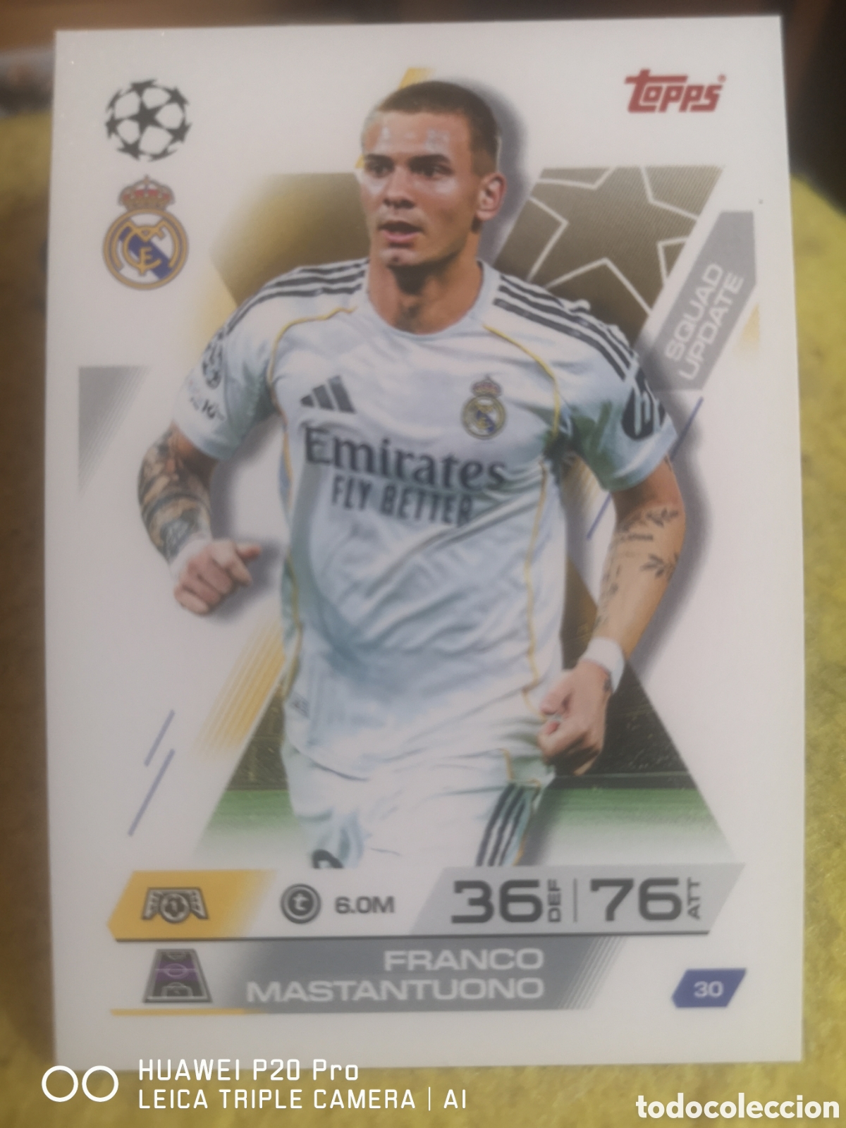 Cromos de F&uacute;tbol: MATCH ATTAX EXTRA 2025 2026 SQUAD UPDATE FRANCO MASTANTUONO REAL MADRID 30
