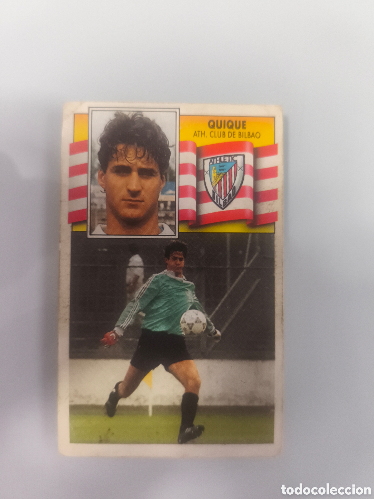 Cromos de F&uacute;tbol: QUIQUE Athletic Club Bilbao Adhesivo Liga Este 1990-1991