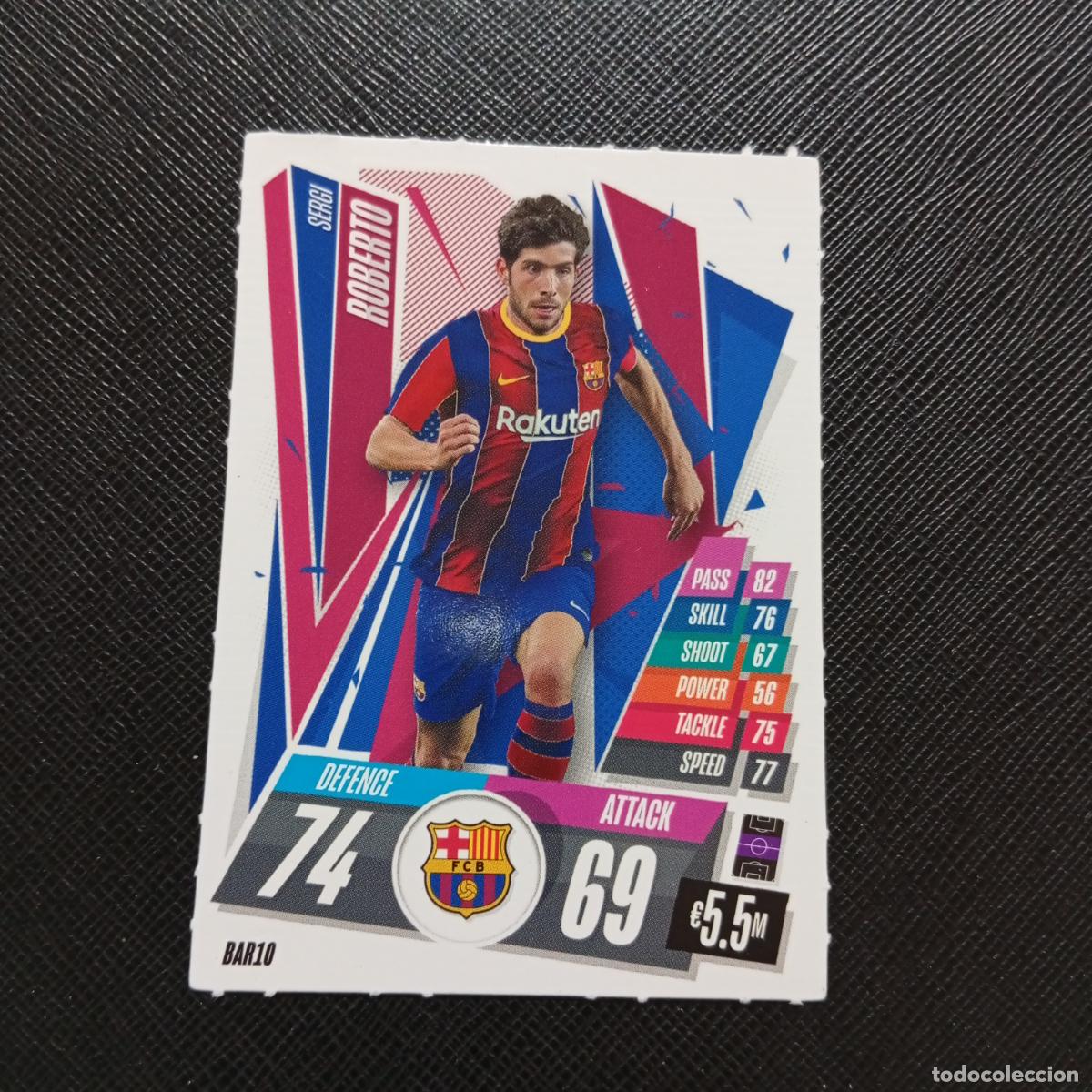Fu&szlig;ball-Sticker: SERGI ROBERTO BARCELONA TOPPS MATCH ATTAX 2020 2021 CROMO 20 21 FUTBOL - (MD01/02-3) PG48