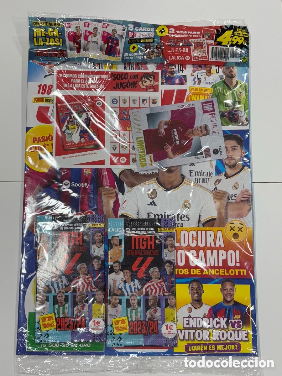 Figurine di Calcio: Revista JUGON N&ordm; 198 2 Sobres Megacracks 2023-24Lamine Yamal 430? 108BIS?PSA 10?