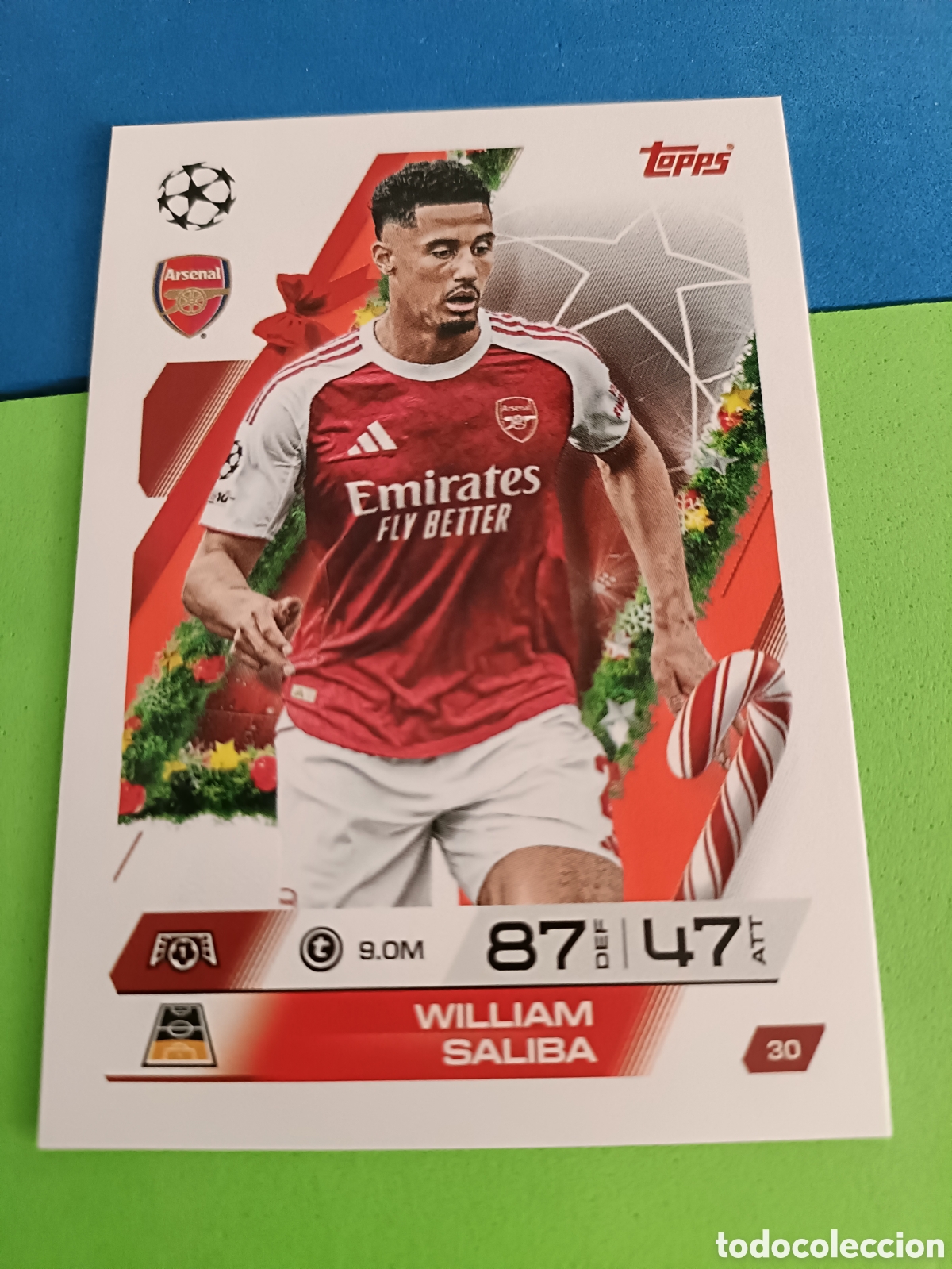 Cromos de F&uacute;tbol: Match Attax Topps 2025 2026 25 26 - Festive Calendar paralela 30 Saliba
