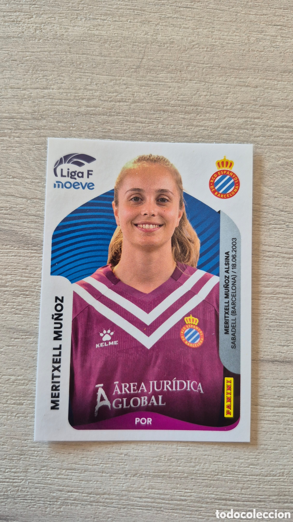 Cromos de F&uacute;tbol: N&deg;185 RCD Espanyol Meritxell Mu&ntilde;oz Liga Femenina 25/26