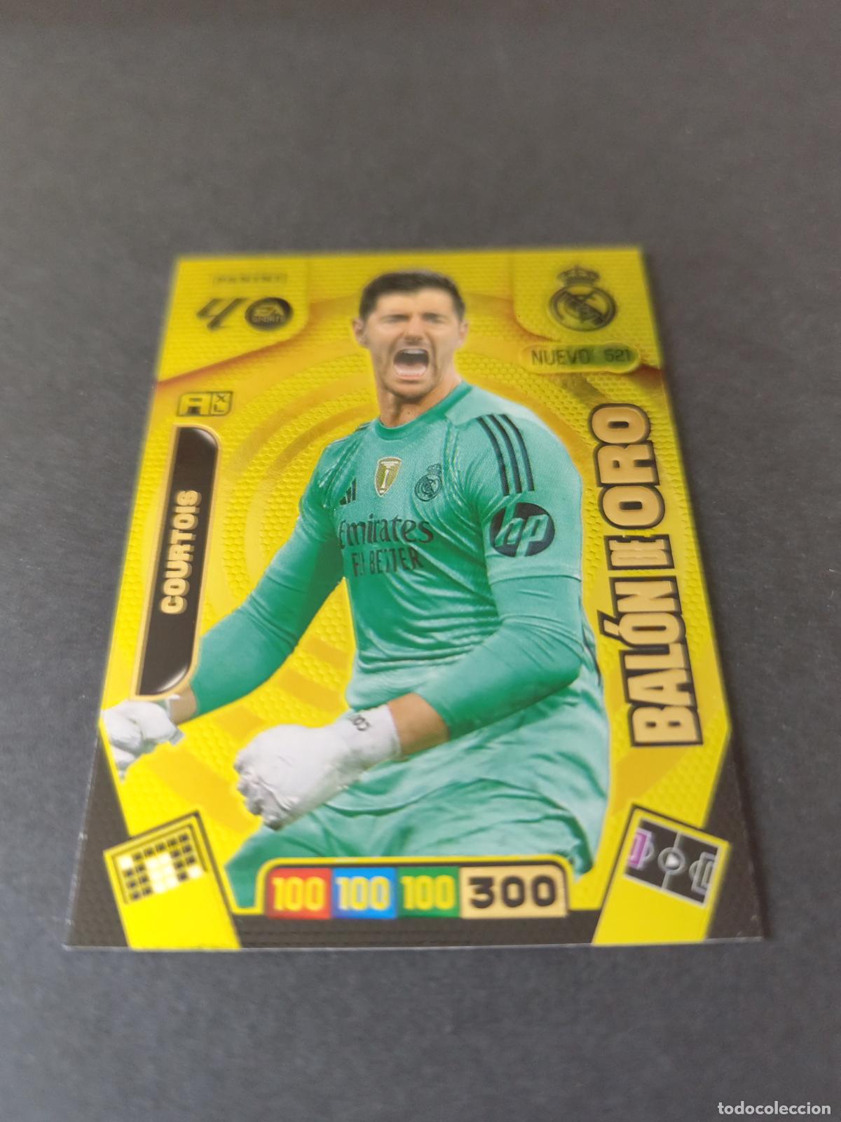 Football Stickers: 521 COURTOIS REAL MADRID NUEVO BAL&Oacute;N ORO ADRENALYN 2025 2026 25 26