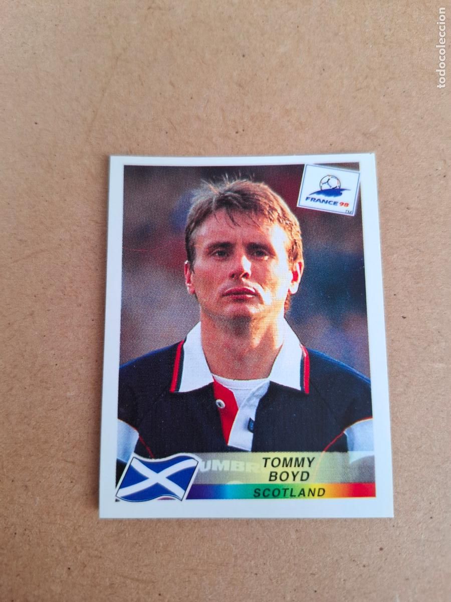 Cromos de F&uacute;tbol: MUNDIAL FRANCIA 98 - PANINI - DANONE SEREN&Iacute;SIMA - TOMMY BOYD - ESCOCIA (NUNCA PEGADO) CP10