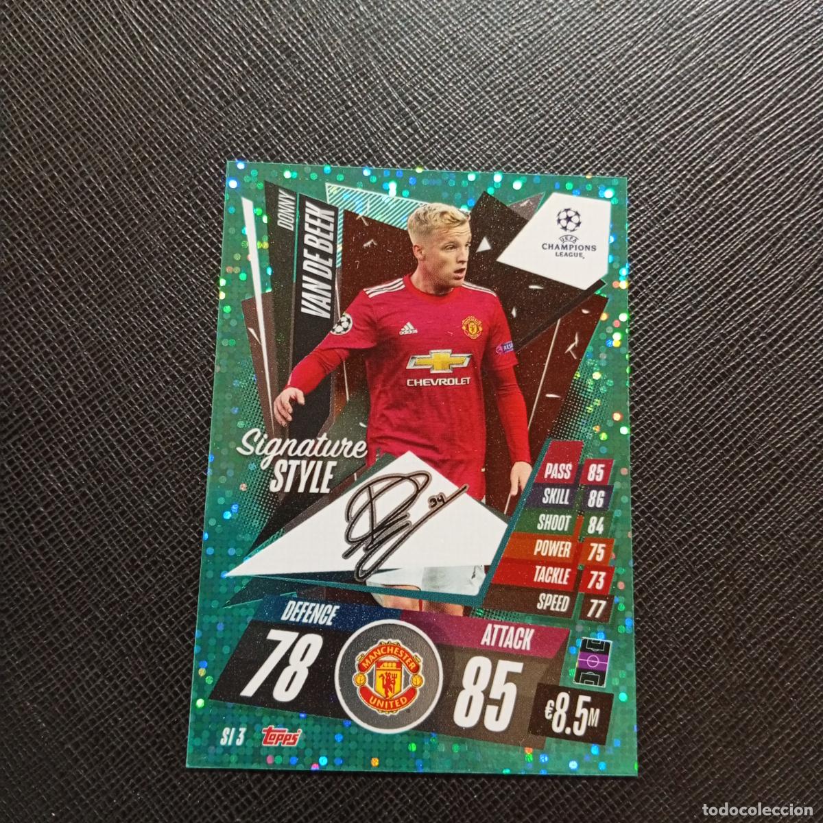 Cromos de F&uacute;tbol: VAN DE BEEK MANCHESTER TOPPS MATCH ATTAX 2020 2021 CROMO 20 21 - (MD01/02-3) P85 SIGNATURE STYLE
