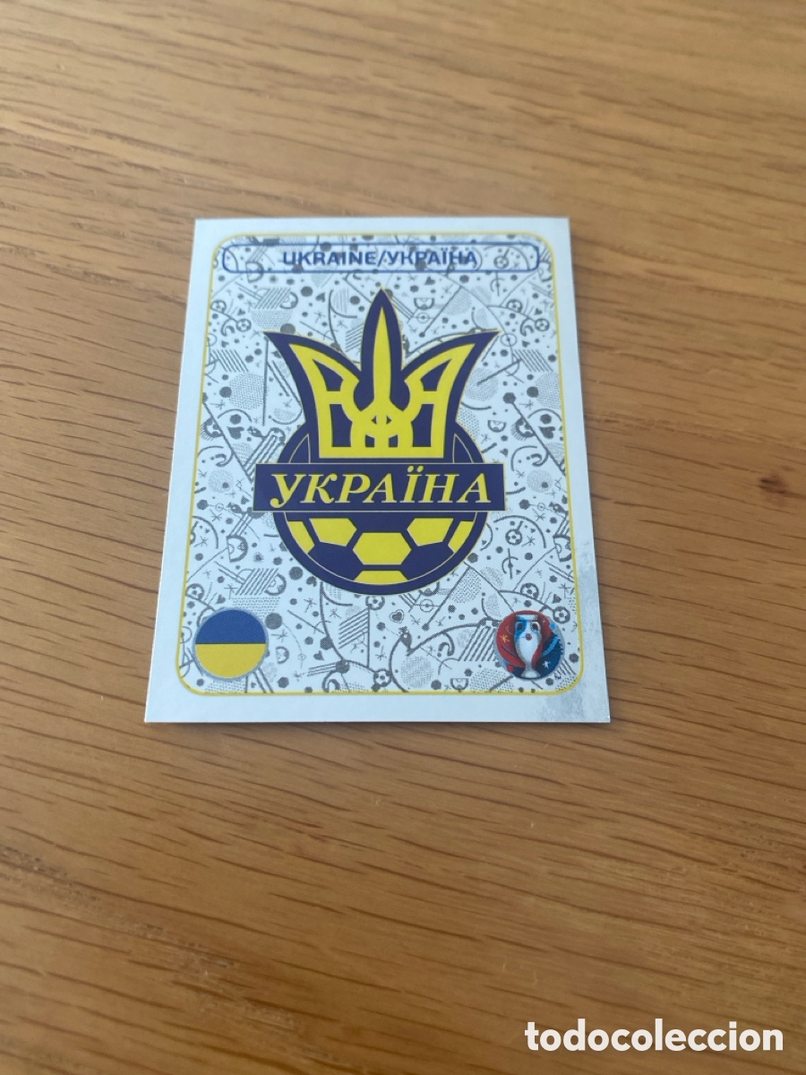Cromos de f&uacute;tbol: Cromo panini euro 2016 Francia n&uacute;mero 236 escudo Ucrania - Sticker album Eurocup France Ukraine