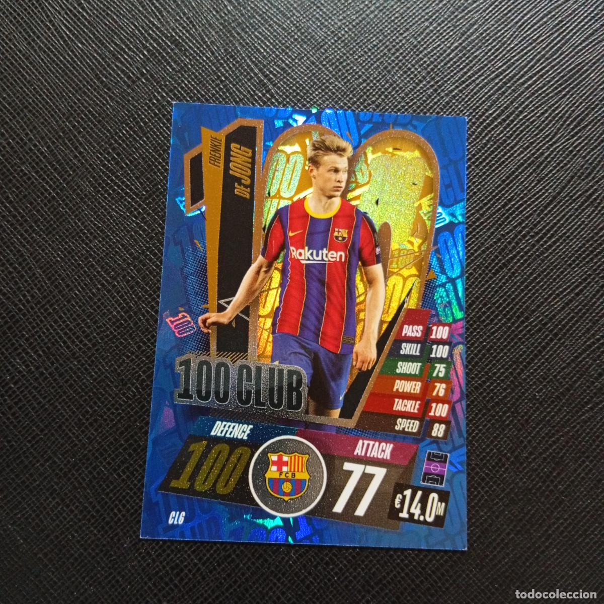 Football Stickers: DE JONG BARCELONA TOPPS MATCH ATTAX 2020 2021 CROMO 20 21 - (MD01/02-3) P85 100 CLUB