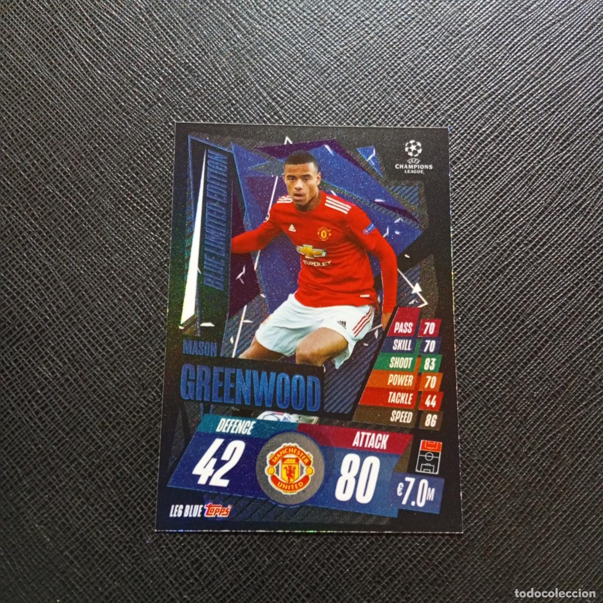 Cromos de F&uacute;tbol: GREENWOOD MANCHESTER TOPPS MATCH ATTAX 2020 2021 CROMO 20 21 -(MD01/02-3) P45 LIMITED EDITON BLUE