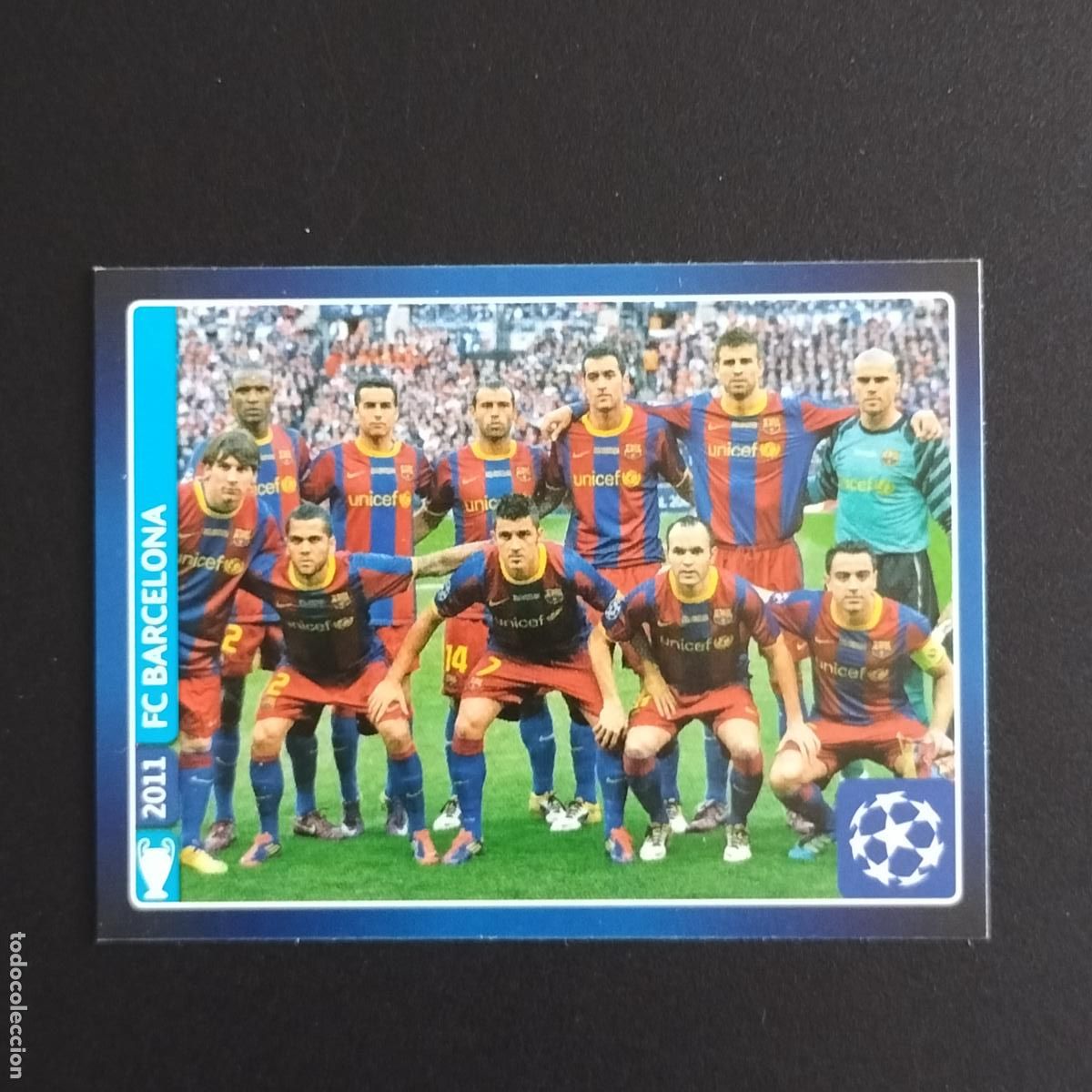 Cromos de F&uacute;tbol: 621 EQUIPO CAMPEON CON MESSI 2011 F.C BARCELONA COPA DE EUROPA UEFA CHAMPIONS LEAGUE 2013 2014 13 14
