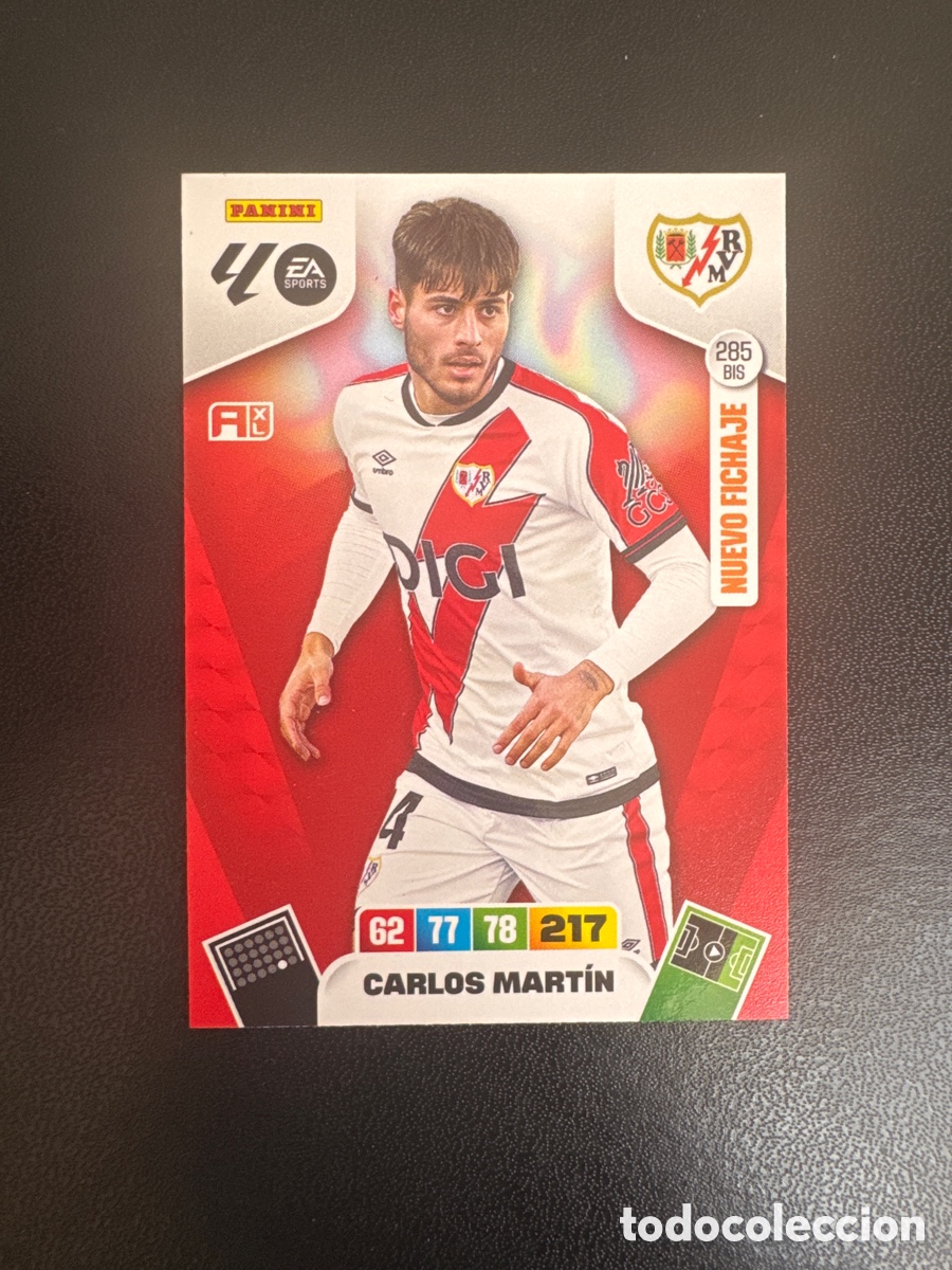 Cromos de F&uacute;tbol: CARLOS MART&Iacute;N RAYO VALLECANO NUMERO 285 BIS ADRENALYN 2025 2026