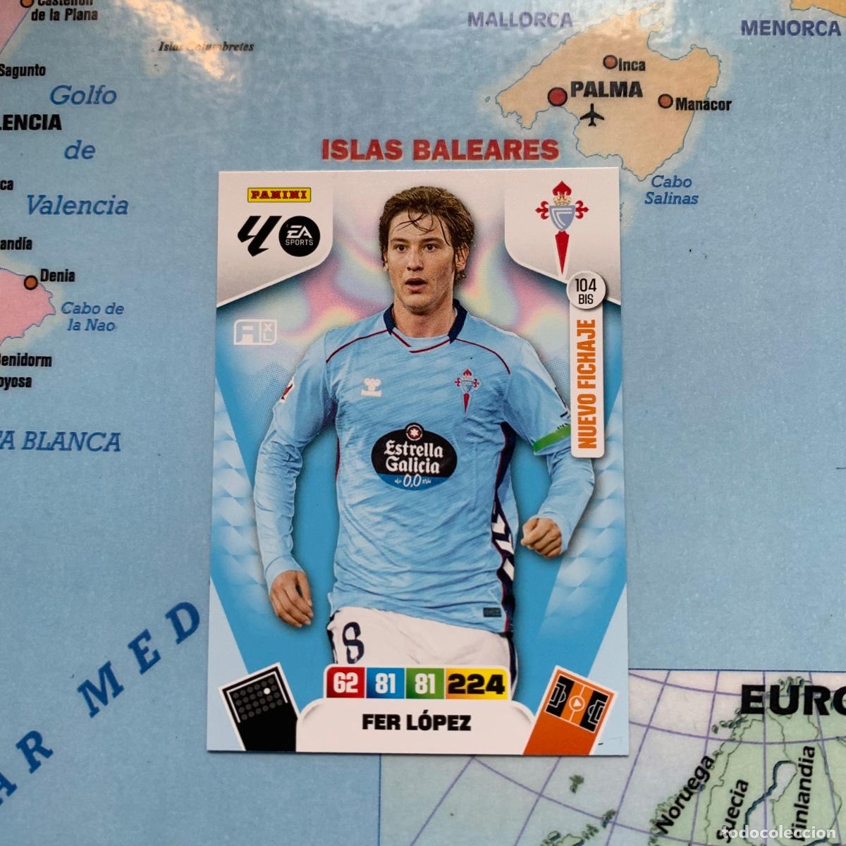 Cartes &agrave; collectionner de Football: Fer lopez nuevo fichaje n&uacute;mero 104 Bis del Celta cromo adrenalyn XL 25-26 2025-2026