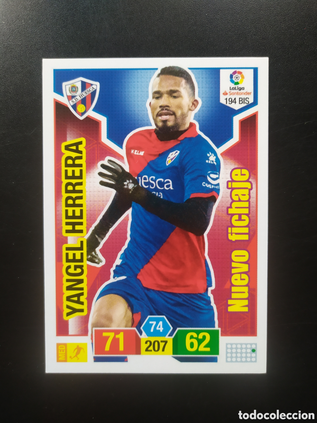 Cromos de F&uacute;tbol: Adrenalyn 2018 2019 18 19 panini Yangel Herrera nuevo fichaje n&deg; 194 bis Huesca
