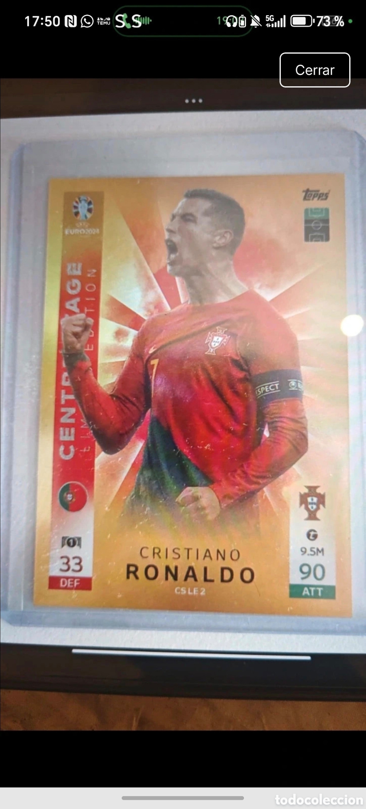 Cromos de Futebol: Cristiano Ronaldo Limited edition