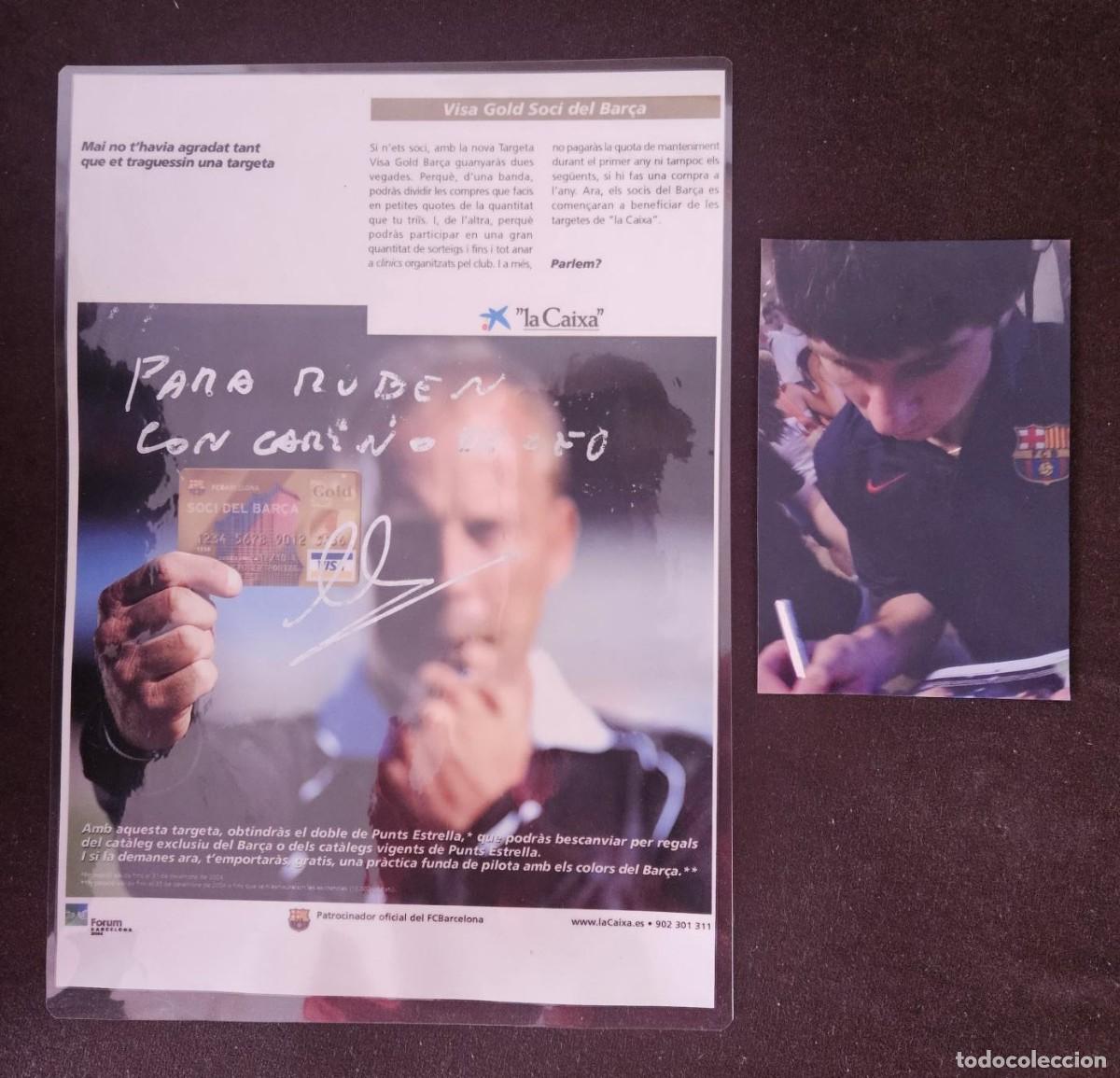 Cromos de F&uacute;tbol: LEER AUTOGRAFO FIRMA DE MESSI ROOKIE CON FOTO DEL MOMENTO EN SU PRIMER A&Ntilde;O EN BARCELONA 2004 2005