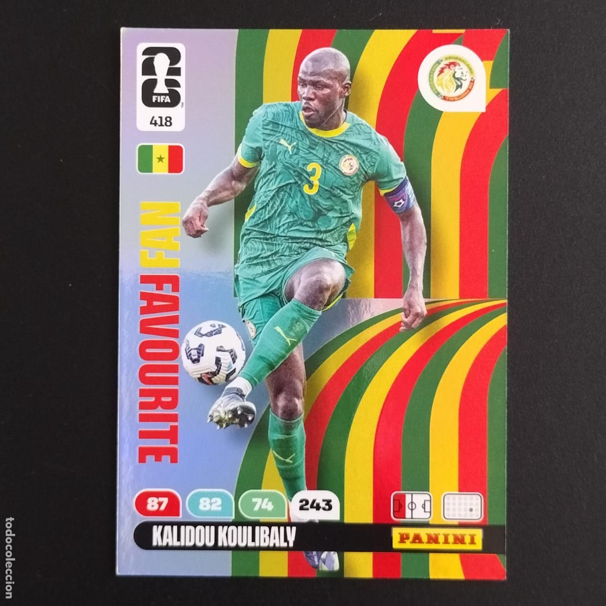 Figurine di Calcio: 418 KALIDOU KOULIBALY FAN FAVOURITE SENEGAL CROMO ADRENALYN XL MUNDIAL 26 2026 FIFA WORLD CUP PANINI