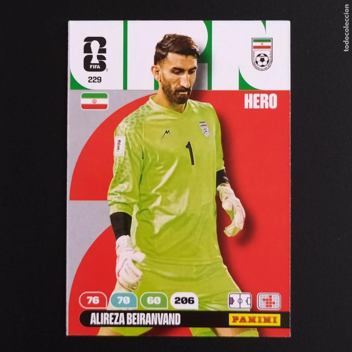 Cromos de F&uacute;tbol: 229 ALIREZA BEIRANVAND IRAN CROMOS ADRENALYN XL MUNDIAL 26 2026 FIFA WORLD CUP PANINI