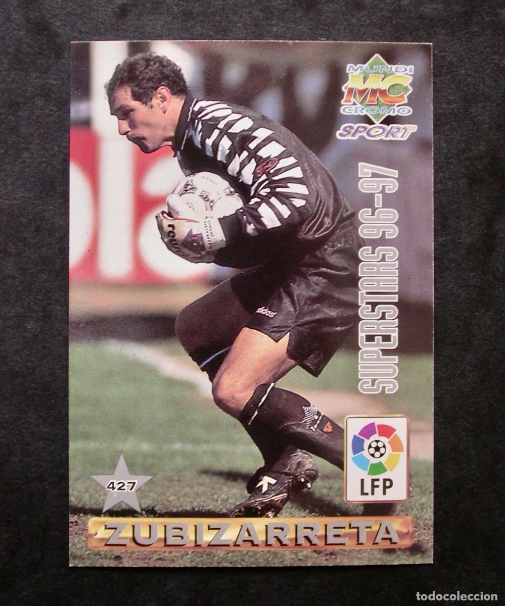 Cromos de F&uacute;tbol: N&ordm; 427 ZUBIZARRETA/PIOJO L&Oacute;PEZ DEL VALENCIA, SUPERSTARS DE LAS FICHAS DE LA LIGA 96-97 DE MUNDICROMO