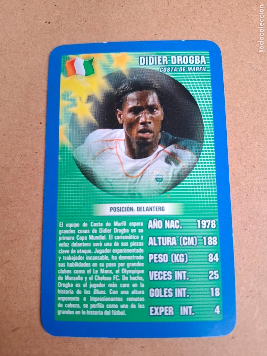 Cromos de F&uacute;tbol: CARD DIDIER DROGBA - COSTA DE MARFIL - TOP TRUMPS 2005